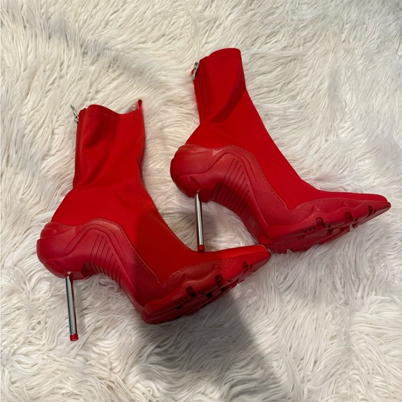 Womens High Heel Ankle Boots Pointed Toe Stiletto Boots - Picture 3 of 5